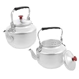 PRETYZOOM 2 Piezas Tetera Antigua Tetera De Aluminio Asa De La Tetera De La Estufa Tetera Para Estufa Mini Estufa De Camping Tetera De Gasolina Tetera De Camping Silver Aleación De Aluminio