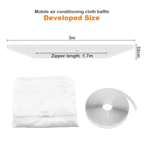 300cm Fensterabdichtung,Fensterdichtung Für Klimaanlage, Für Mobile Klimageräte, Klimaanlagen, Wäschetrockner, Ablufttrockner, Hot Air Stop Zum Anbringen An Fenster, Keine Bohrlöcher Erforderlich
