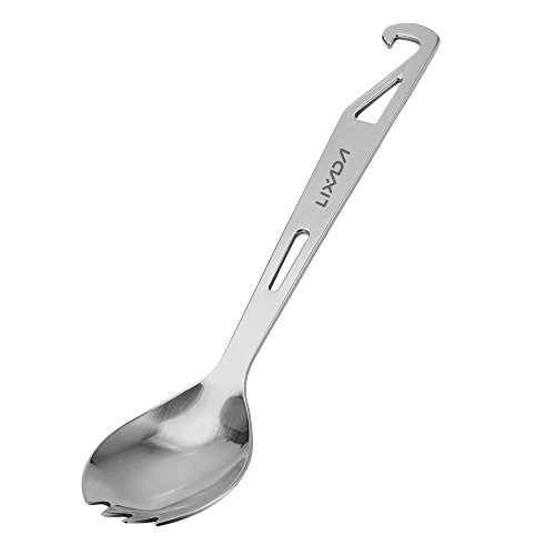 Nishore Stainless Steel Spork com abridor de garrafas Lightweight Outdoor Dinner Spork Talheres para
