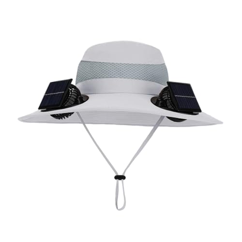 Chapeau de soleil anti-coup de chaleur avec deux ventilateurs solaires