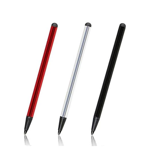 Capacitive and Resistive Stylus Pen, Rubber Nib & Hard Tip 2 in 1 Series, Fine Point Stylus Tip,High Sensitivity Precision,Universal for Samsung Galaxy and Other Android Touch Screen(3 Pieces)