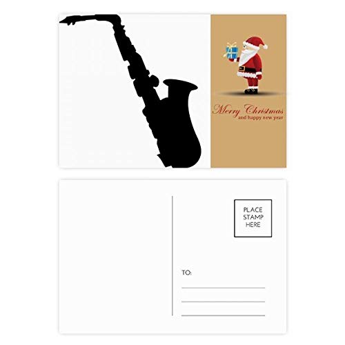 Cartes postales musique classique Sax Père Noël, lot de 20 cadeaux mélomanes