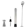 4-delige barman-set, roestvrijstalen muddler voor cocktails Jigger menglepel Shaker Stopper Bar Tool Kit(B)