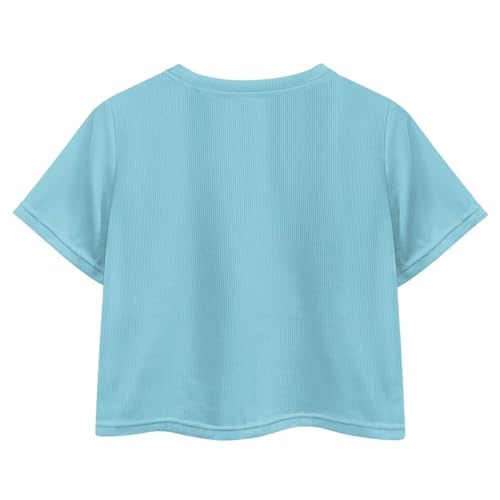 Image of Girl Crop Top Shirts for Summer Cute T Shirts Short Sleeve Tees for Kids 5-16
