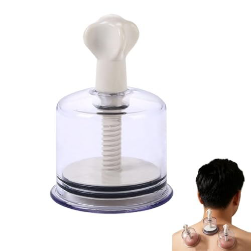 CravoFlow Vacuum Twist Suction Cupping Device, 110x73mm (4.3x2.9 inch) Adjustable Negative Pressure Professional Transparent Body Cup for Massage Therapy