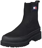 spitze Zehenpartie Tommy Hilfiger Chelsea Foxing Damen Niedriger Stiefel, Schwarz, 37 EU