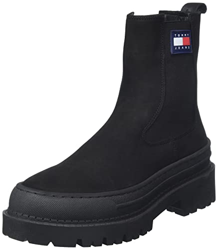 Tommy Hilfiger Chelsea Foxing Damen Niedriger Stiefel, Schwarz, 39 EU