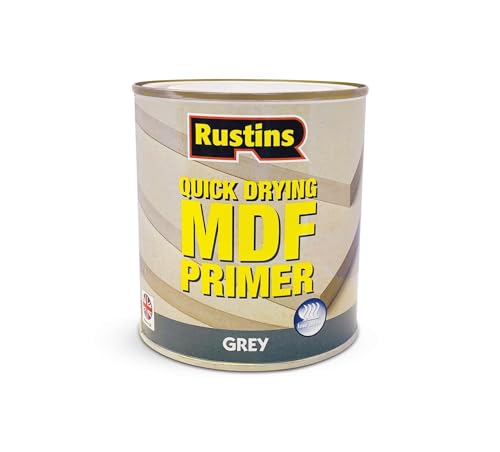 RUSTINS MDF Grey Primer 500ml Quick-Drying Smooth Finish Primer for Bare MDF Wood and Interior Surfaces; Excellent Adhesion; Seals and Prepares for Painting