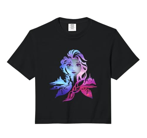 Disney Frozen 2 Elsa Two Tone Gradient Portrait Comfort Colors Crop Top