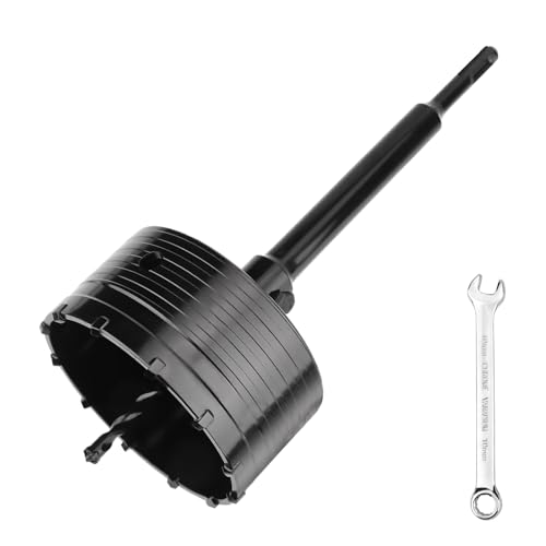 hsawbit 125mm Concrete Hole Cutter Core Drill Bit with 220mm SDS Plus Shank Connecting Rod, Masonry Hole Saw Tungsten Carbide Teeth for Concrete Cement Brick Wall Stone