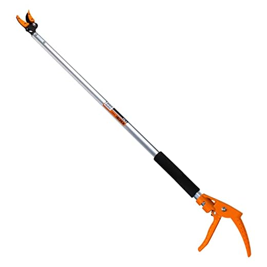 KSEIBI 143010 Long Reach 3.5 ft (1.0m) Cut & Hold Bypass Pruner - Lightweight Aluminum, Rust-Resistant, Ergonomic Grip, 1/4" Max Cut - Ideal for Precision Gardening & Pruning