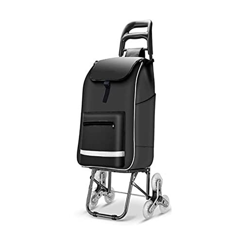 ZHANGshouf Chariot de Courses Portable avec roulettes Pliables pour escaliers, Sac d'épicerie Grande capacité et Chariots Utilitaires améliorés, Noir