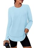 Fabric & Comfort: Crafted from 86% polyester and 14% spandex, this workout shirt offers a soft, breathable, and skin-friendly fit. Its quick-dry and moisture-wicking properties keep you comfortable during intense workouts or outdoor activities. Sun P...