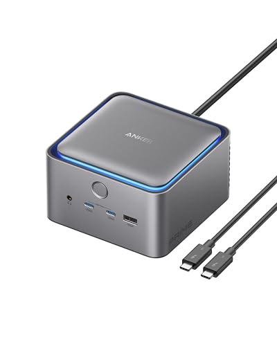 Anker Prime TB5 Docking Station 14 Ports Thunderbolt 5 Docking Station mit 140W Max. Laden 120 Gbit/s max. Transfer LED-Beleuchtung Kühlsystem bis zu 8K-Display für Thunderbolt 5/4 Laptops