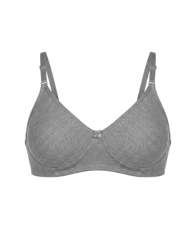 Image of Brida Monica Women's Wide Strap Bra - Soft Hosiery Cotton, Non-Padded, Wireless, Seamless Full Coverage T-Shirt Bra
