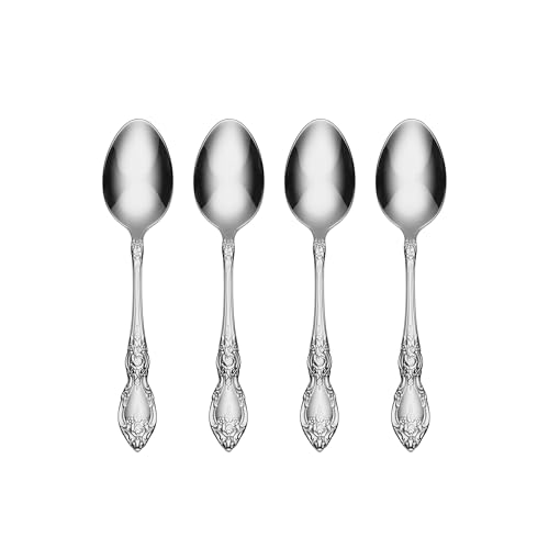 Image of Oneida Wordsworth Teaspoons Silverware Set for 4, Flatware | mirror finish, dishwasher safe | cutlery set for kitchen and dining, utensil set, kitchen gifts for women, heavy duty