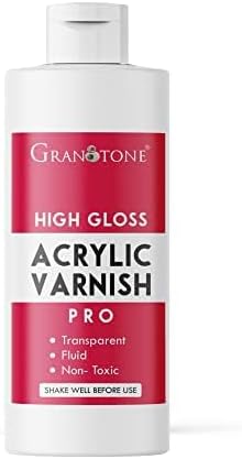 GRANOTONE Barniz acrílico para artistas, no amarillento, no tóxico, antienloquecimiento, acabado brillante, adecuado para artistas profesionales,