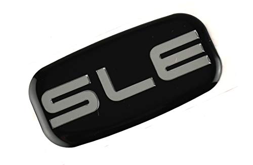 Image of SLE Nameplate Emblem 3D Badge Replacement for GMC Chevrolet Sierra Suburban Yukon 1500 2500 3500 15036134 (Chrome /Black)