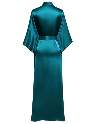 Image of PRODESIGN Satin Kimono Robe Women Long Silky Kimono Bathrobe Sleepwear Wedding Bridesmaid Robe