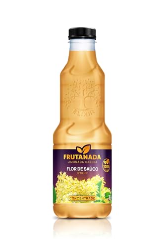 FRUTANADA – sabor Saúco, Limonada Casera Concentrada, Bebida de extracto de Saúco fresco mediante elaboracion inmediata, sin colorantes, sin preservantes, 1 L concentrado da 5 L bebida refrescante