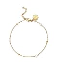 SINGULARU - Tobillera Little Pearl. Acero con Baño en Oro de 18 Kt y Perla Cultivada. Joyas Para Mujer.