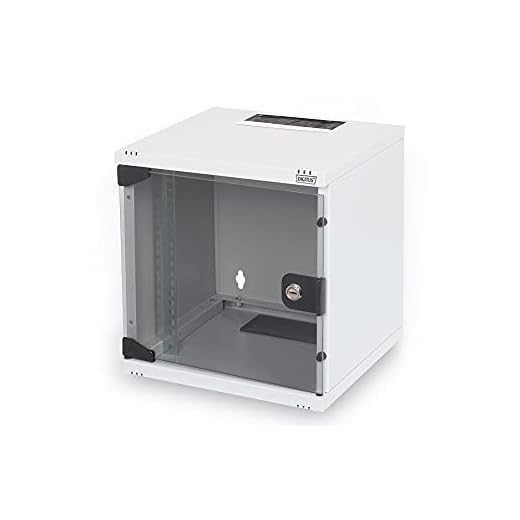 DIGITUS Netzwerk-Schrank 10-Zoll - 6HE - Wandmontage - HxBxT 330x312x300mm - Traglast 30kg - Nutztiefe 240mm - Grau