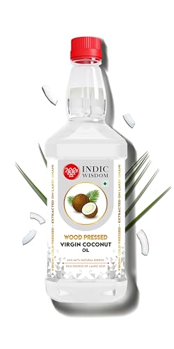 IndicWisdom Wood Pressed Coconut Oil 500ml (Cold Pressed – Extracted on Wooden Churner) Edible oil | Kolhu/Kacchi Ghani / Chekku