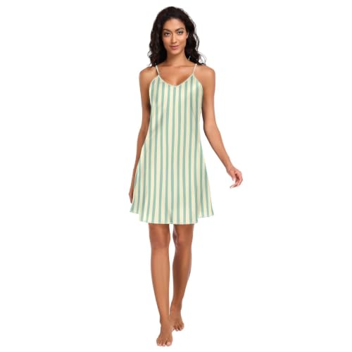 Vêtements de nuit avec bretelles réglables pour l'été en couleur vert