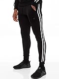 Enzo Mens Full Tracksuit Set Striped Pullover Hoodie Casual Hoody Top Fleece Joggers Gym Jogging Bottoms (Black, L, l) - Image 5