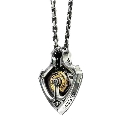 Shuttler 機械式回転ギアペンダントネックレス、機械式回転ギアペンダントネックレス、ハンドメイド回転ギアネックレス、 (ゴールド)