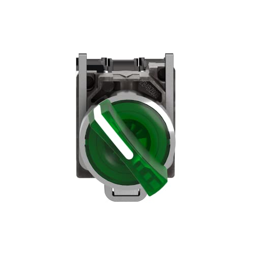 Bouton à manette lumineux Schneider XB4BK123M5 vert 230V 2 positions