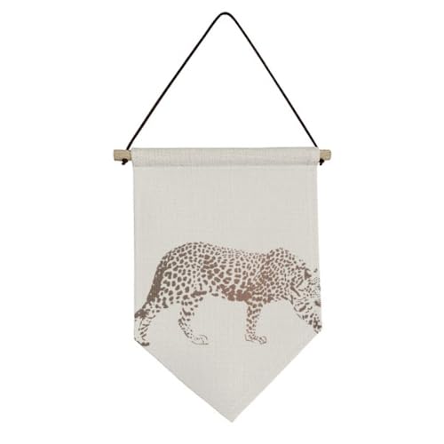 Bannière décorative en toile guépard marron deco loft chaleureux
