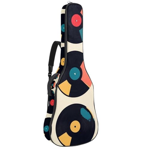 Housse guitare acoustique 104.1 cm tissu Oxford imperméable avec housse vinyle rétro