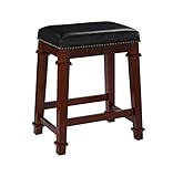 Linon Kennedy Backless PU Counter Stool, Black