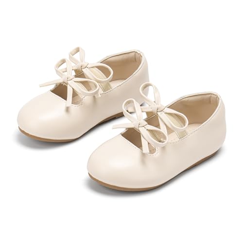 Image of PHIRAMIN Toddler Flower Girl Dress Shoes - Little Girl Mary Janes Flats Wedding