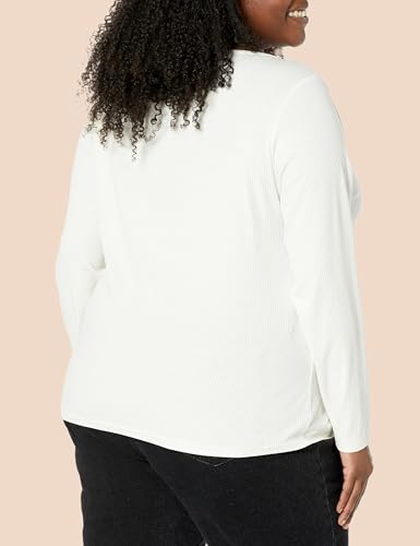 Image of Amazon Essentials Women's Slim-Fit Long Sleeve V-Neck Knit Rib Shirts, Pack of 2