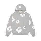 Genérico Denim Tears Chándal Completo Hombre Hoodie y Pantalón Chándal Flores Sudadera con Capucha y Pantalones Hombre y Mujer Chándal Set,Sudadera Gris,L