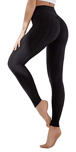 Shermosa Leggings Push up Mujer Fitness Yoga Running Largo de Altura Alta Pantalones Deportivos Ropa Deporte para Mujer Negro M Cover