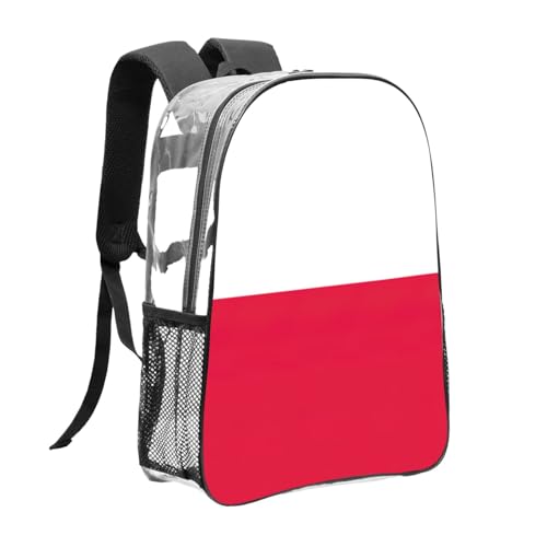 Sac à dos transparent noir imprimé drapeau polonais One Size