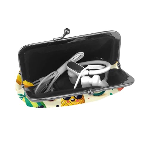 Pu Leather Buckle Coin Purse Tropical-Fruit-Party Girls Kiss-Lock Change Purse Wallets4