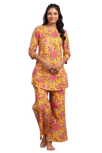 Image of Leriya Fashion Kurta Sets for Woman | Co ord Set for Women Stylish | Kurti Set for Woman | Short Kurti for Women | Kurtis | Ethnic Jaipuri Straight Kurta Set with Palazzo Pants | Salwar Suit for Party Outfits