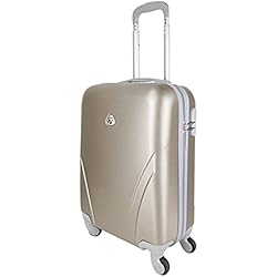 Maletas Head Precios MERCURY TEXTIL - Maleta pequeña para Cabina rígida 4 Ruedas 360º Gira Equipaje de Mano Low Cost (Champange)