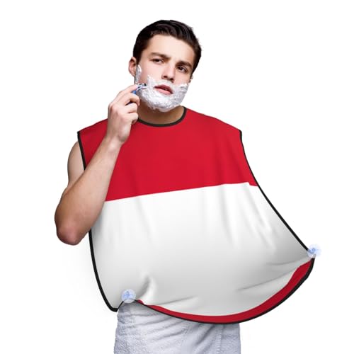 OdDdot Delantal para barba con estampado de la bandera de Mónaco, para hombre, material antiadherente, para peinar y recortar, Negro, Talla única
