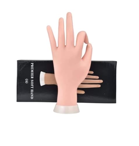 Image of Practice Fake Nails Hand Acrylic Flexible Bendable Mannequin Rubber Hand Manicure Training Hand For Nail 1-Pcs