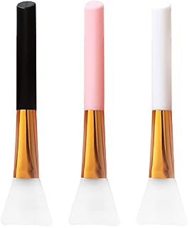 3Pcs Silicone Face Mask Brush Premium Silicone Brush Face Mask Hairless Face Mask Bush Applicator Skin Care Brush for Face Mask Eye Mask Body Lotion Applicator Tools (Pink+White+Black)