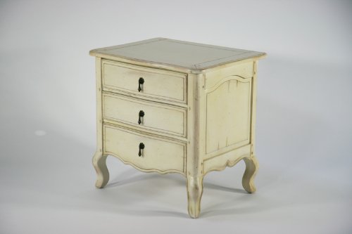 Amazon｜アンティーク調 3段 チェスト サイドテーブル ホワイト 約W65