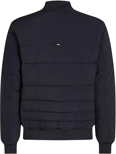 Tommy Hilfiger Herren Bomberjacke Mix Quilt Wattiert, Blau (Desert Sky), XXL – Ansicht 6