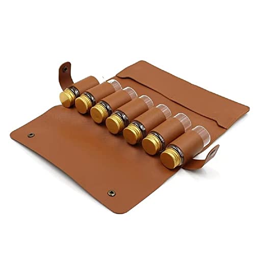 Portable Spice Bag with 7 Spice Jars, Leather Seasoning Storage Bag Organizer, Seasoning/Power/Liquid/paste/Particulate Matter/Seed Bottle Holder with Mini Condiment Bottle, Condiment Container Set - Image 4