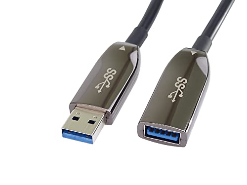 PremiumCord 7m USB 3.0 Optical Extension Cable, Fibre Optic, SuperSpeed 5 Gbit/s, Black, AOC, Type A Female to Male, 9Pin - Image 4