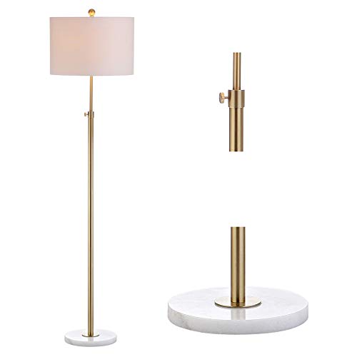 JONATHAN Y JYL3022A June 65" Adjustable Metal/Marble LED Floor Lamp, 1 Light, Brass Gold JONATHAN Y JYL3022A June 65" Adjustable Metal/Marble LED Floor Lamp, 1 Light, Brass Gold